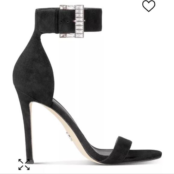 Michael Kors Crystal Embellished Suede Sandal Black -8 - Picture 2 of 6